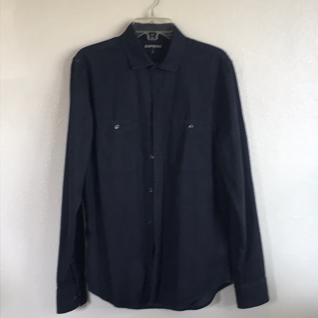 Euc Express Button Down Shirt Soft Denim Sz M